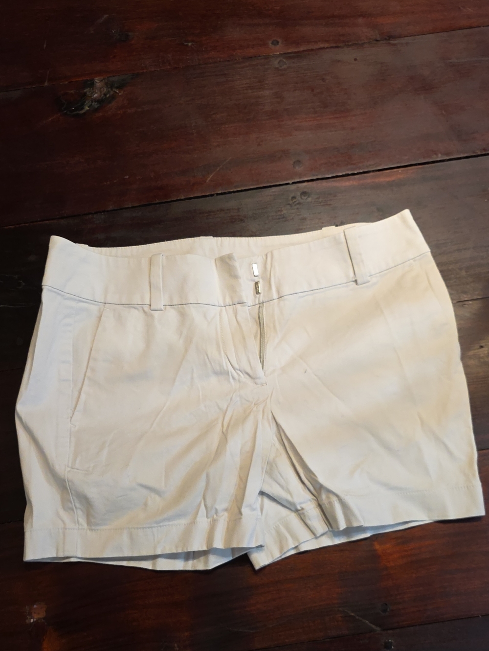 Ann Taylor Cream Chino Bermuda Shorts